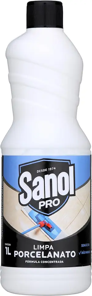 Limpa Porcelanato, Sanol Pró, 1 Litro, Branco