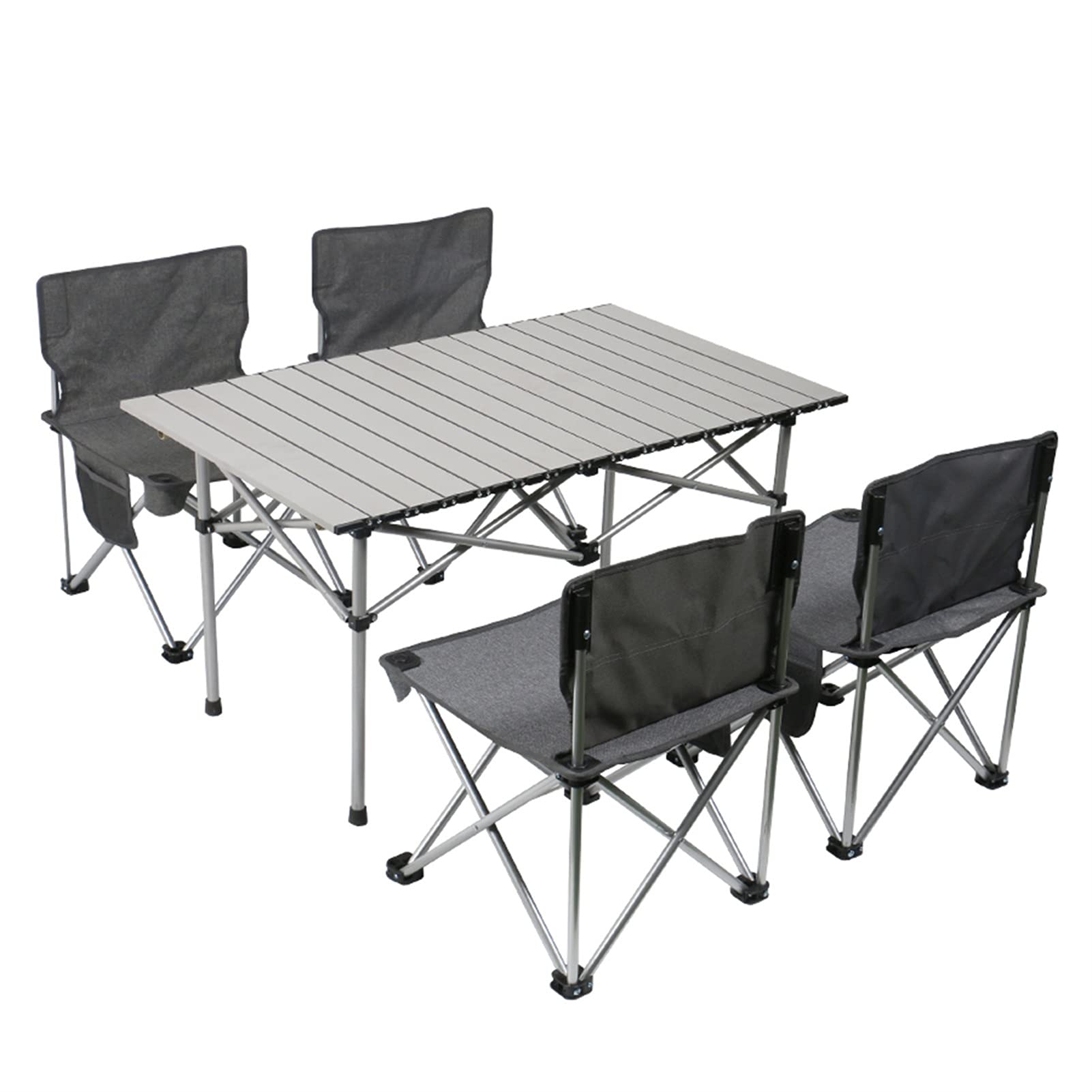 Table de camping portable 5 pièces pour vos soirées barbecue et voyage en nature