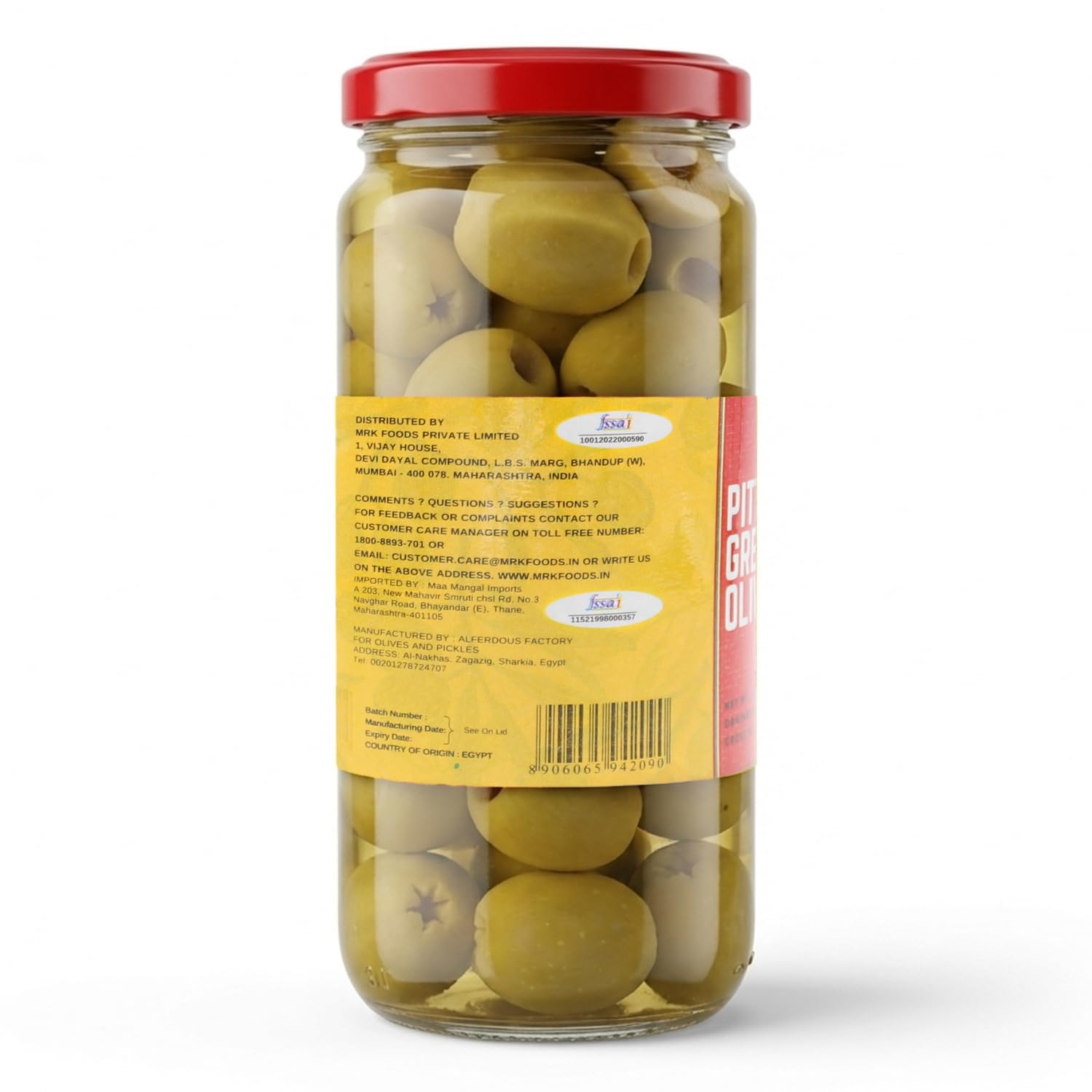 Freshos Premium Imported Olives (( Green Pitted Olives 450 gm))