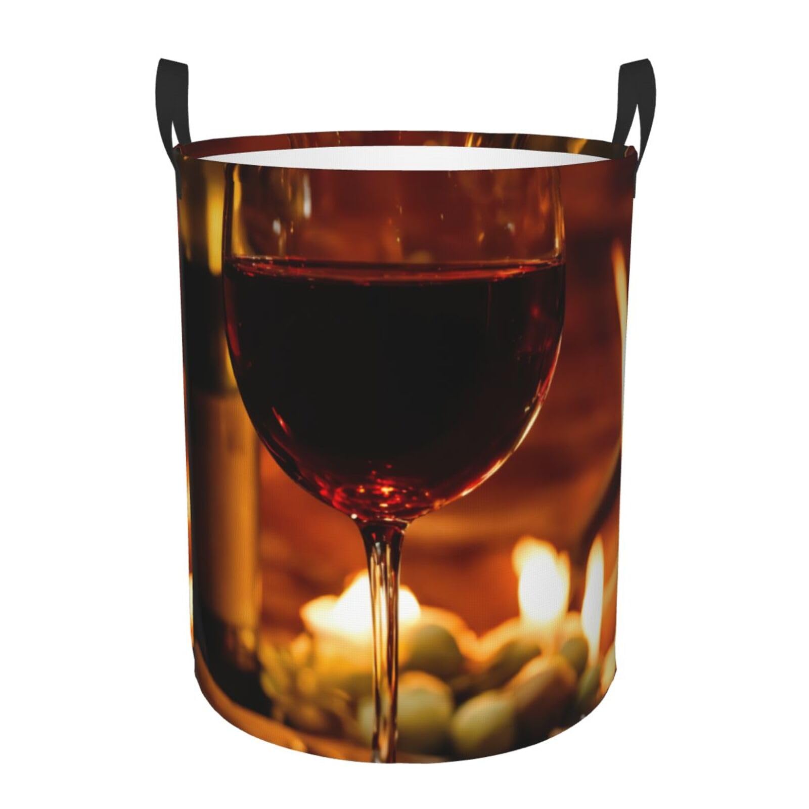 Panier à linge haut imprimé vin rouge pour rangement de chambre