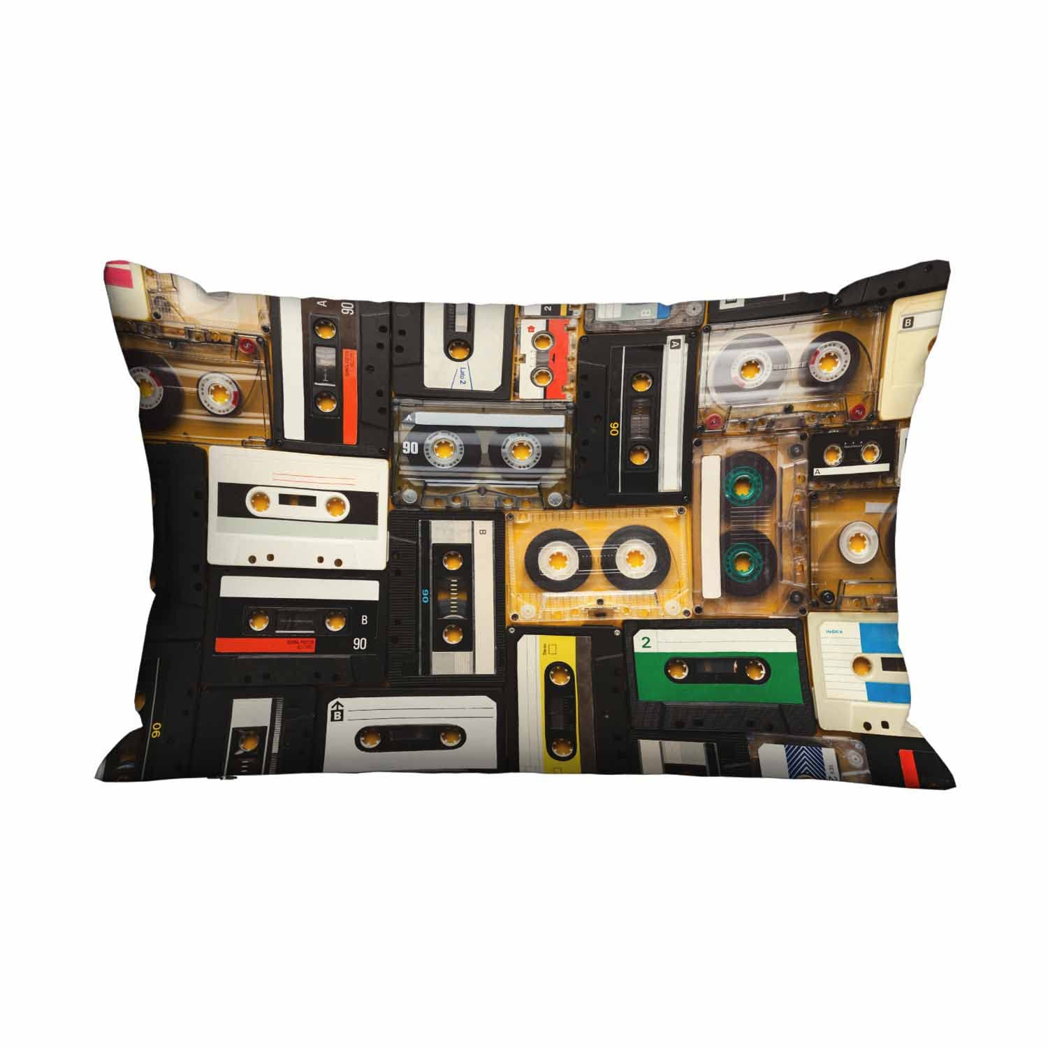 Mugod Throw Pillow Cover 80S Retro Audio Cassette Plastic Tapes,Pillow Case for Men Women Decorative Home Sofa Chair Couch 20x30 Inches