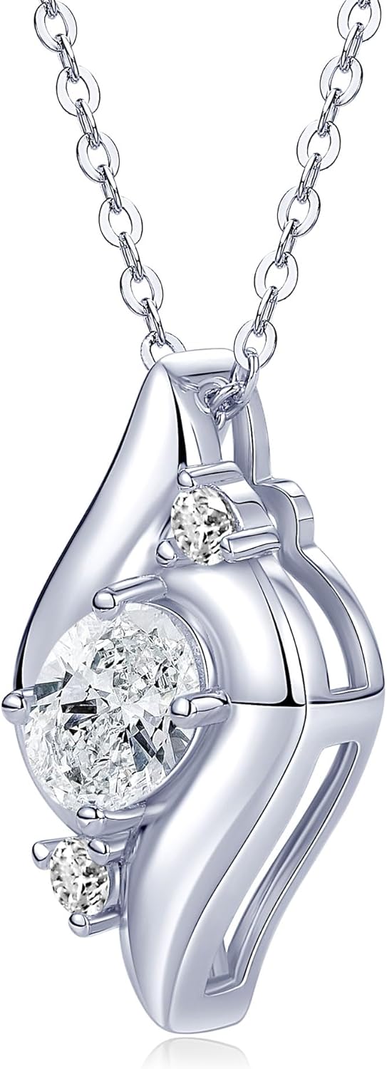1.5CT Oval Moissanite Pendant Necklace for Women, D Color 6x8mm Oval Cut Moissanite 925 Sterling Silver Angel Pendant for Wife Mom Birthday Gifts - Image 8