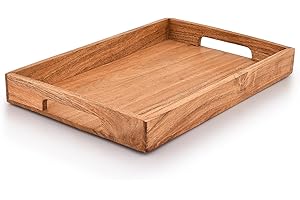 Samhita Acacia Wood Serving Tray with Handles: A Touch of Nature for Your Serving Needs