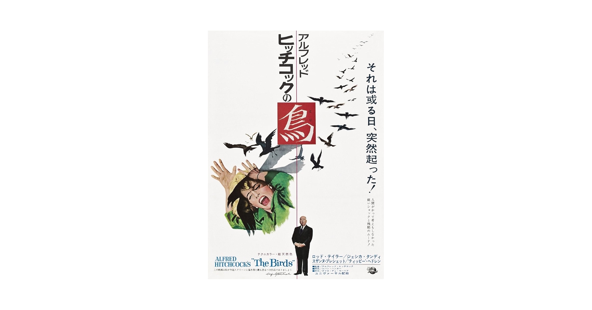 ヒッチコック　鳥　リプロポスター Amazon.co.jp: アルフレッド・ヒッチコックの鳥 - 映画ポスター