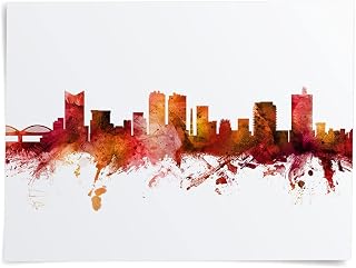 Fort Worth Texas Skyline art print poster, unframed -3608