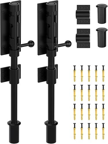 Miniatura 8 de Pestillo de perno de barril de 7.7 pulgadas, cerrojo deslizante resistente, cerraduras de puerta de metal grueso de acero inoxidable 304 para valla