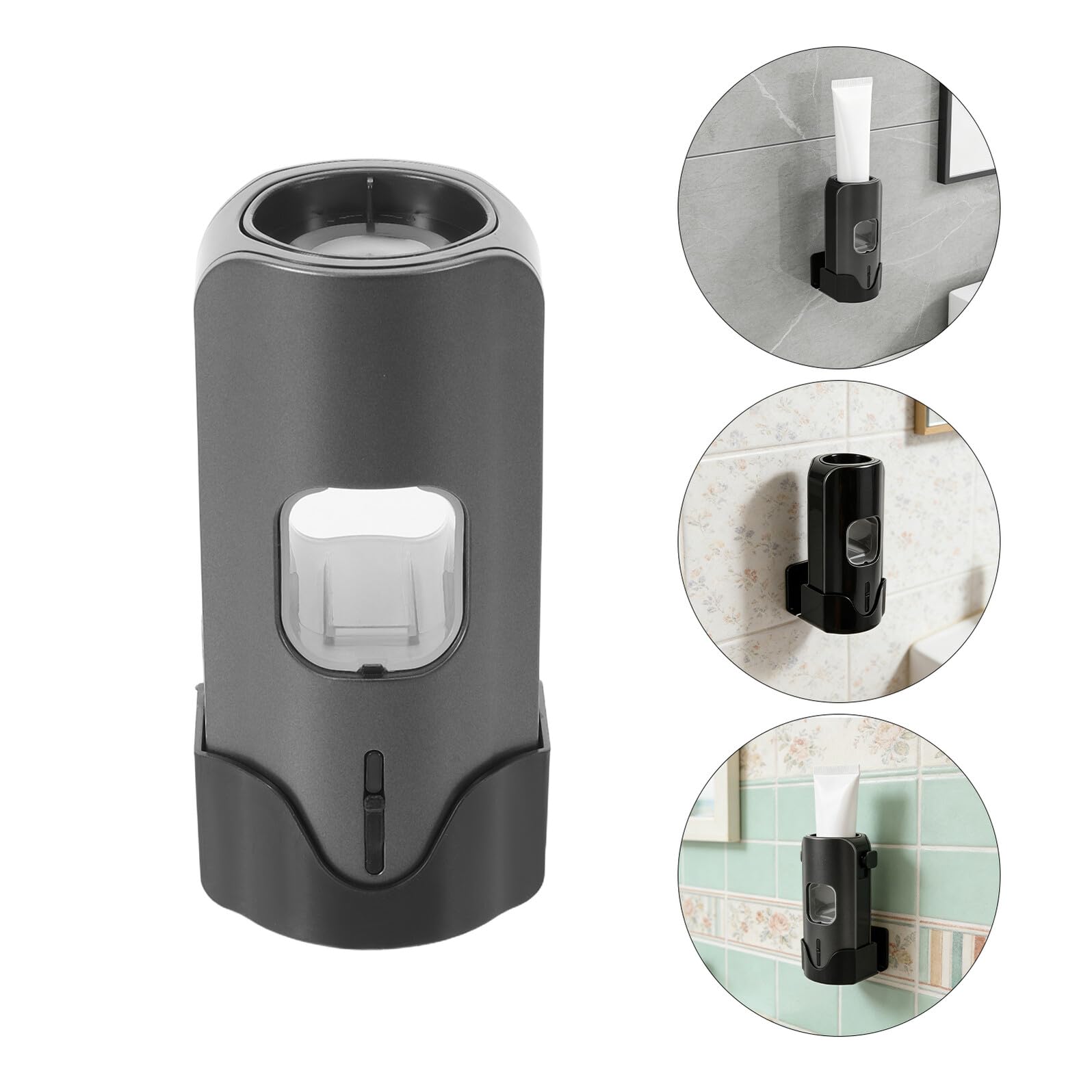 Toyvian Porta Cepillos de Dientes con Dispensador Automático de Pasta y Drenaje, Plástico, Baño
