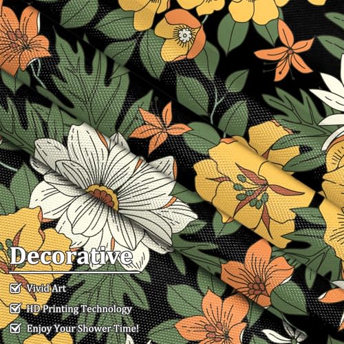 Rideau de douche style rustique vintage floral pour bain chic - 5
