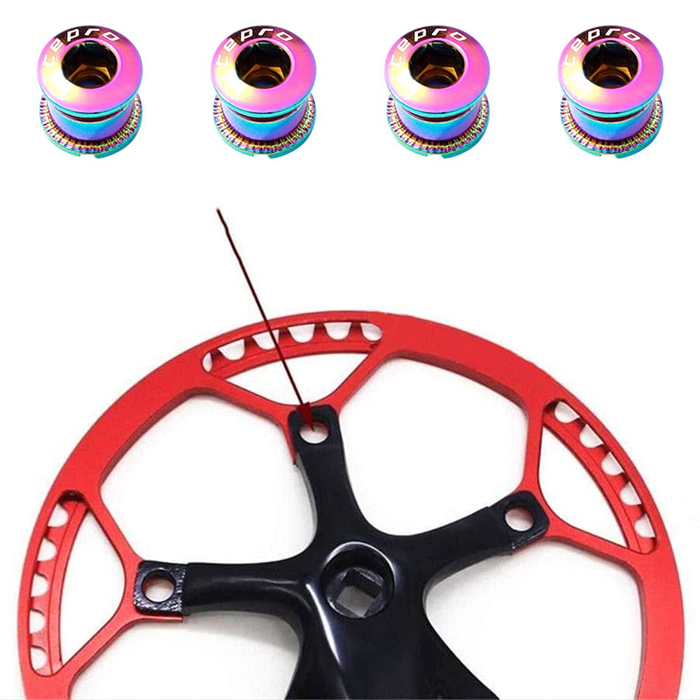Lot De 5 Vis De Plateau Vélo M8 Alliage Aluminium 7075 Avec Outil - Pour Route, VTT, BMX, Fixie