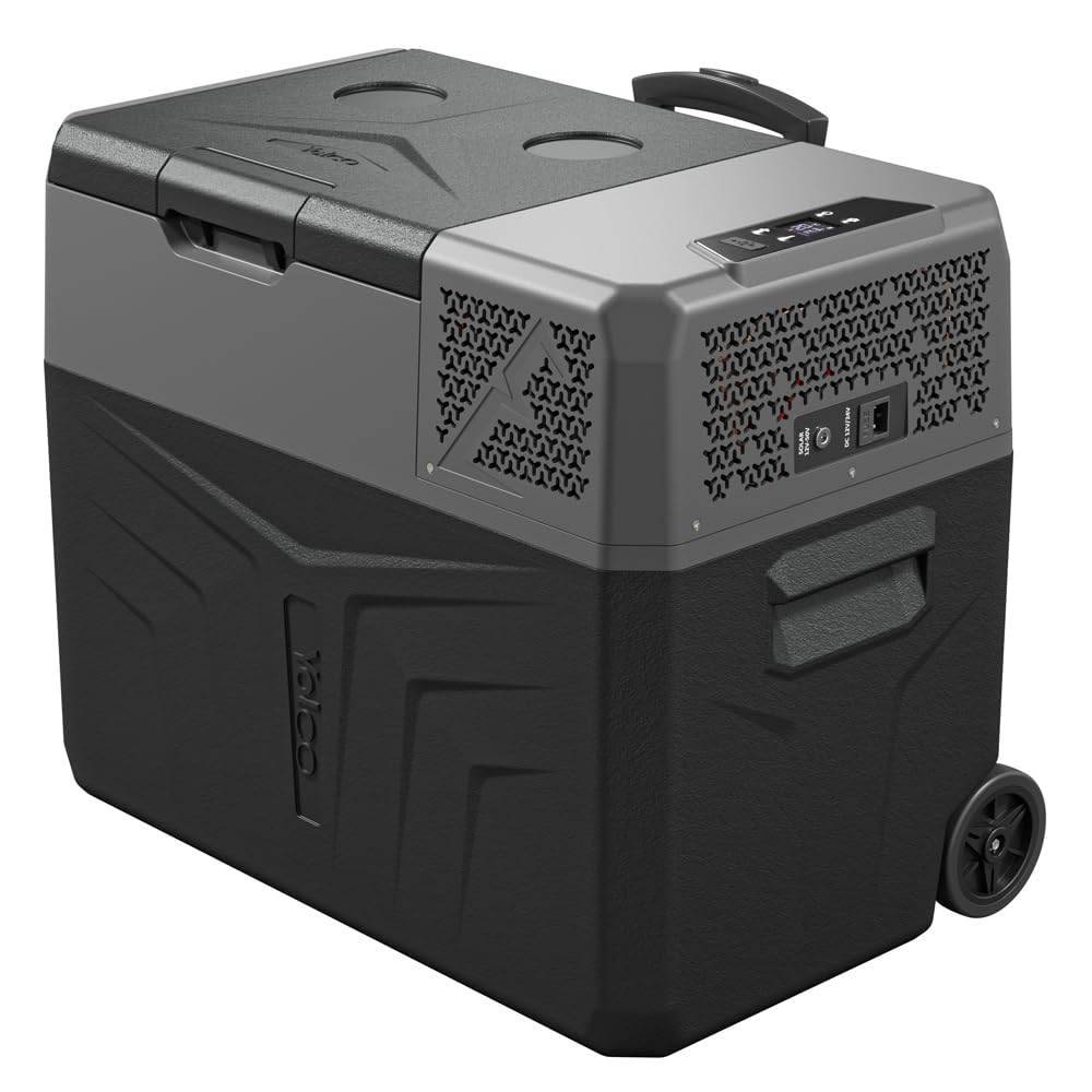 Yolco BCX40 Carbon elektryczna lodówka kompresorowa, sterowanie aplikacją za pomocą Bluetooth, 12/24 V i 230 V, do samochodu, ciężarówki, łodzi, lodówki kempingowej