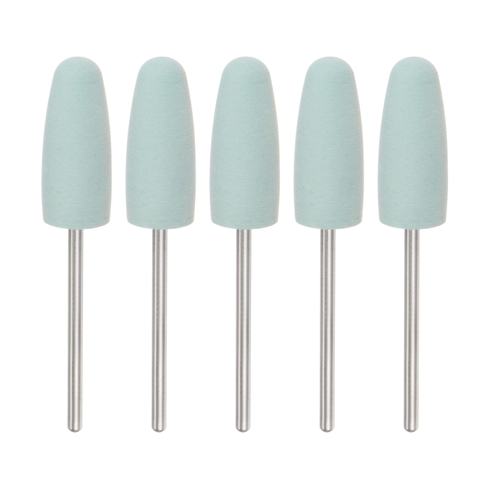 HARFINGTON 5pcs Rubber Polishing Bit Silicone Buffing Wheels 800 Grit 10mm Dia Mounted Grinding Head for Electric Grinder Rotary Tool, Cone Shape