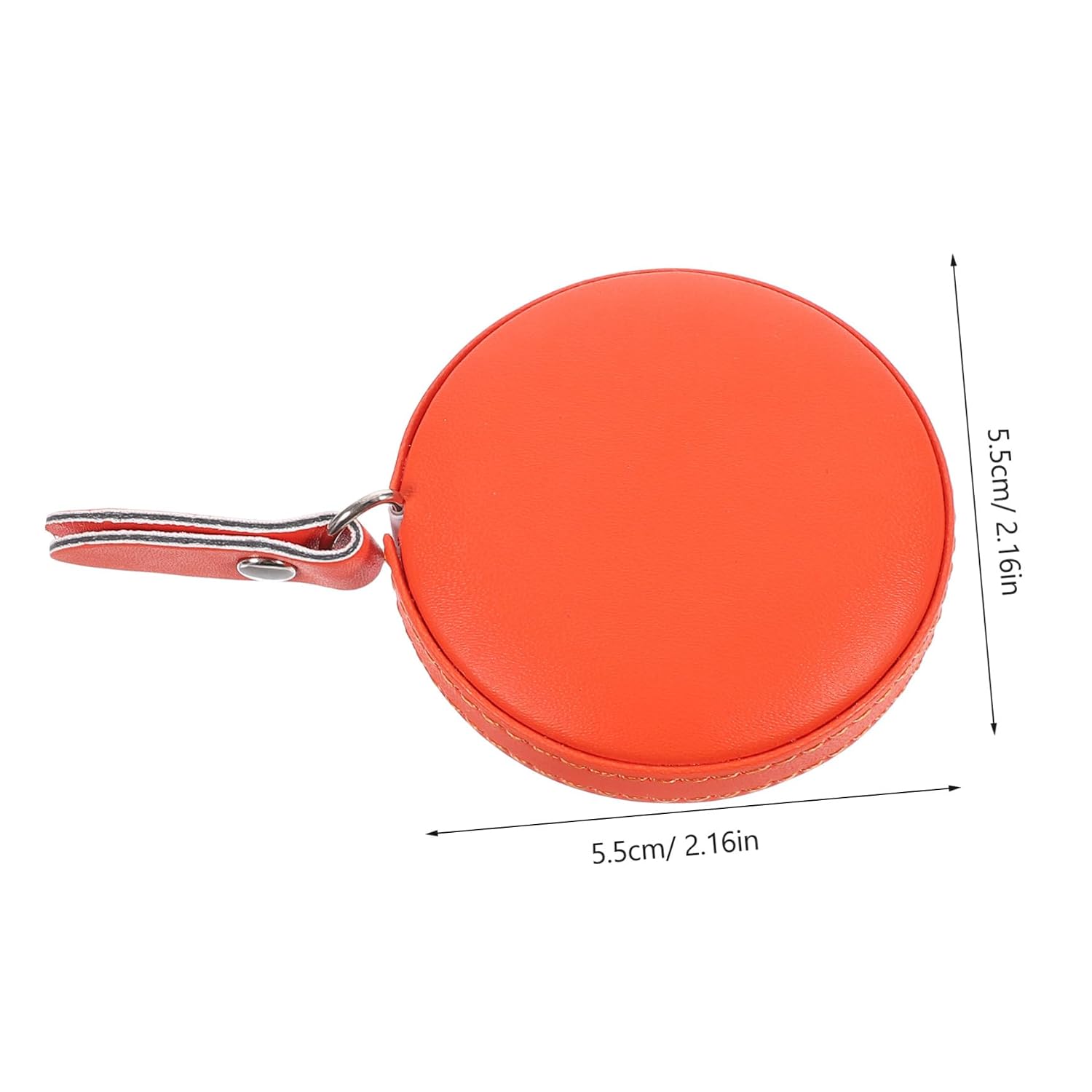 PU Leather Tape Measure Double Sided Small Portable Measuring Tape for Body Sewing and Craft with Wear Resistant Material Lightweight Soft Ruler in Orange