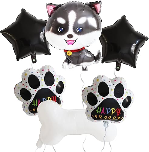Globos de hueso de perro con estampado de patas de perro para decoración de cumpleaños de cachorrosuministros de fiesta de cumpleaños de perro