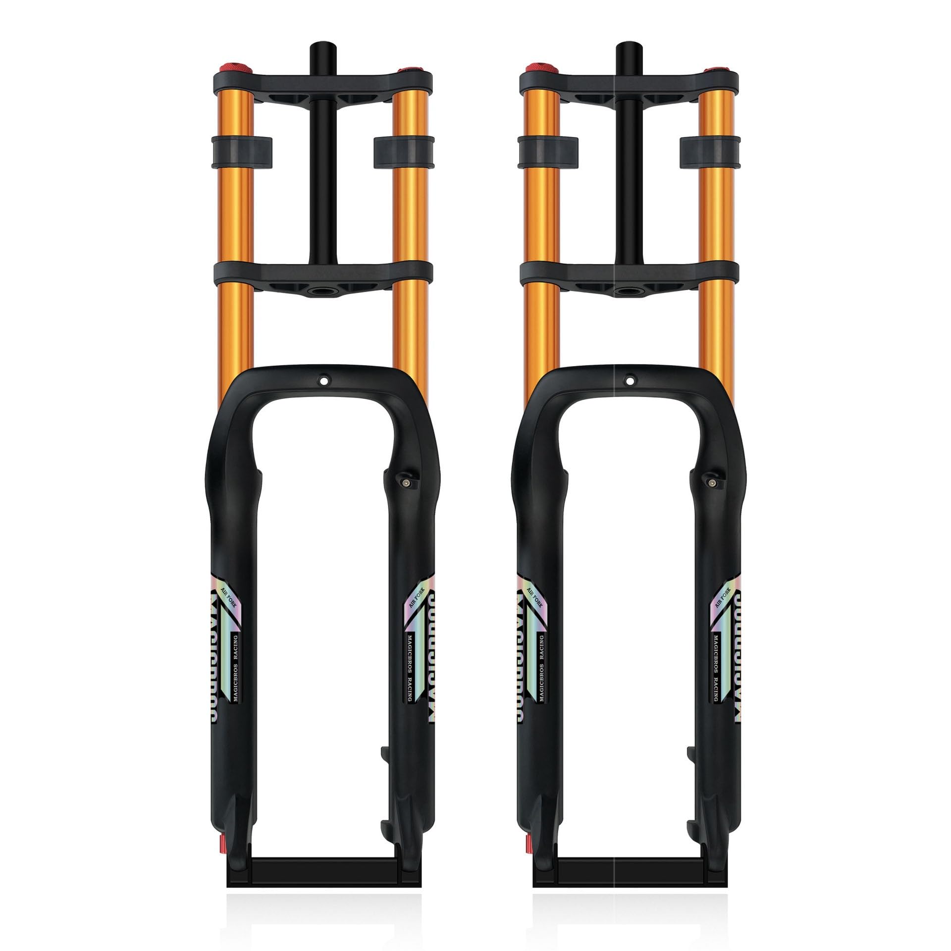 WIQUYBML 20/26 Inch Fat Mountain Bike Fork 4.0" Tire Snow Travel 190mm 1-1/8" Straight Double Shoulder Downhill Air 9 * 135mm QR Damping Adjust For Electric Front