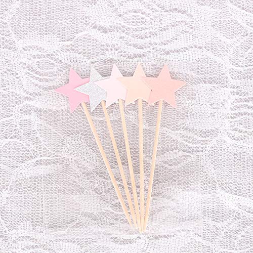 50 Pcs Multicolor Star Cupcake Toppers,Star Cupcake Toppers Twinkle Little Star Decorations Birthday Cupcake Toppers Glitter Star Cake Decorations For Party Birthday Wedding Ceremony (Multicolor) #TOP2