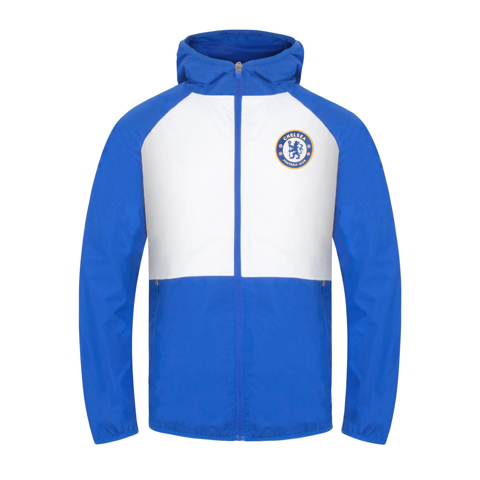 Chelsea Official Football Gift Mens Shower Jacket Windbreaker White Small