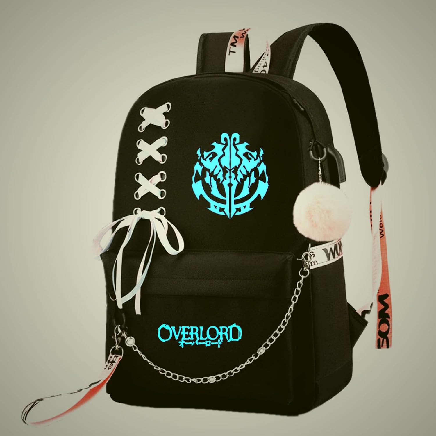 Luminous Anime OverLord Backpack Albedo Daypack Laptop Bag School Bag with USB port and Headphone Jack 1
