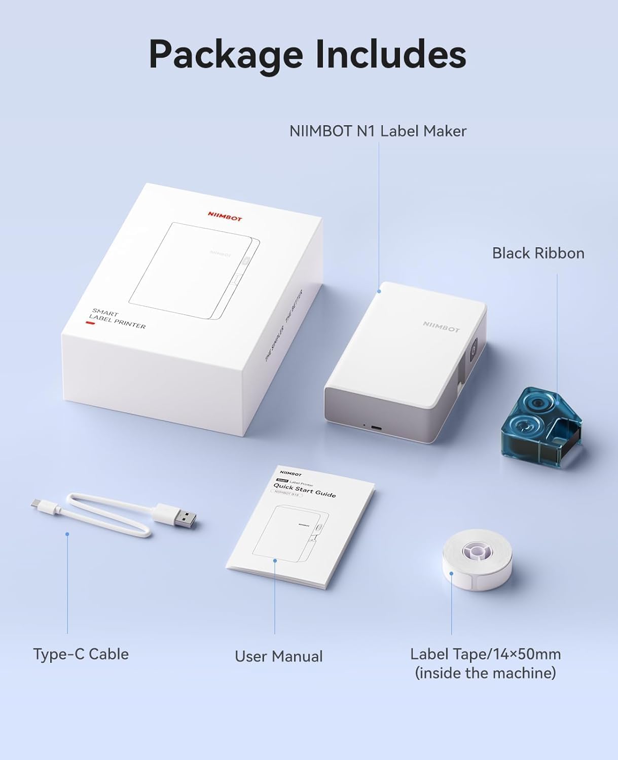 NIIMBOT N1 Label Maker for Color Printing, Bluetooth Thermal Transfer Label Printer, Mini Sticker Printer Easy for Home Office Small Business Identification and Organization - Image 8