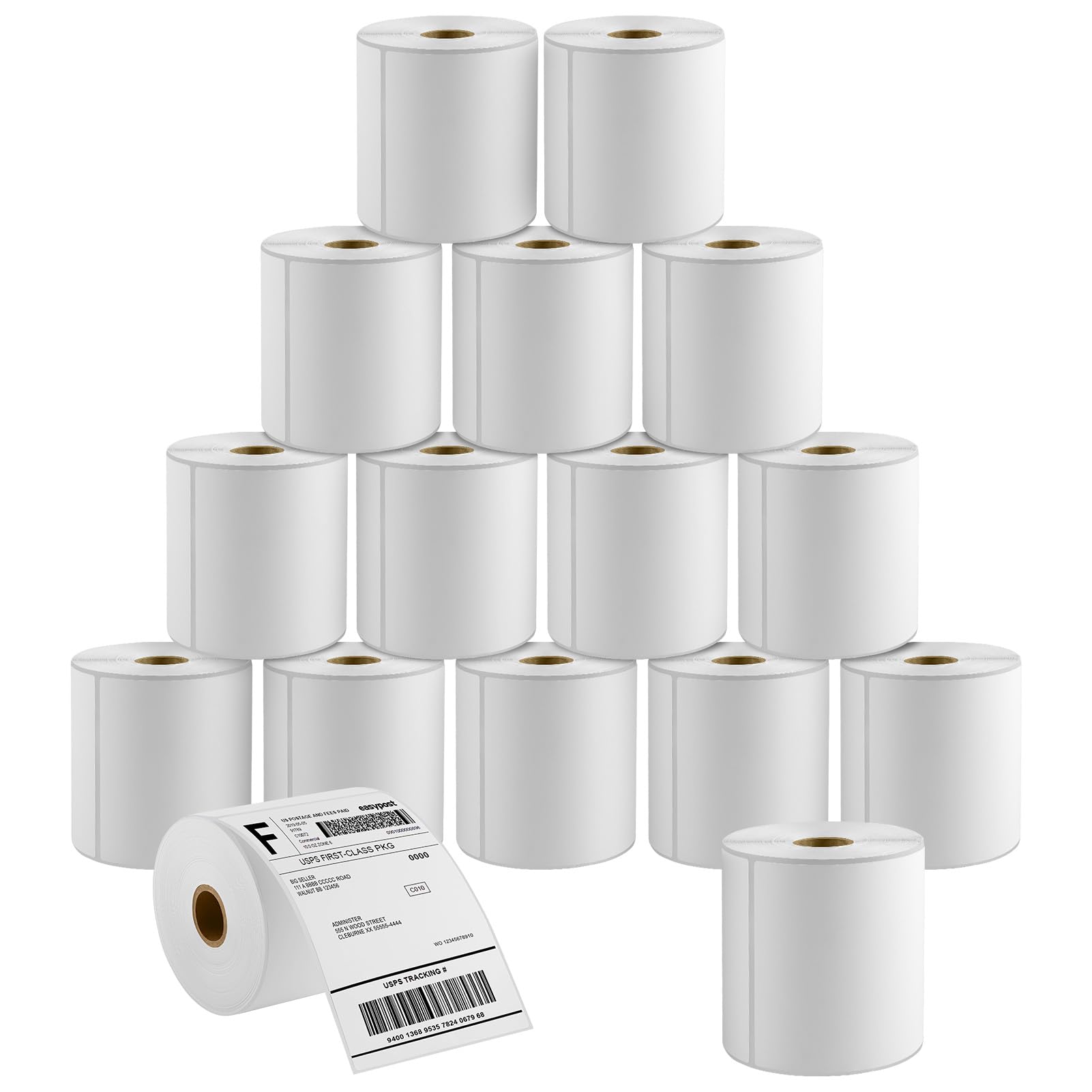 MaxGear 4" x 6" Direct Thermal Labels, 4000 Labels/16 Rolls, Shipping Package Labels, Perforated White Mailing Labels, Commercial Grade, Permanent Adhesive, Compatible with Most Thermal Printers