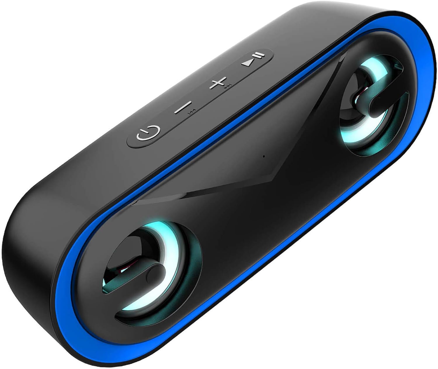 LENRUE Computer Speakers, USB Powered PC Speakers for Desktop Computer Laptop, with LED Lights, Plug and Play (USB-Black)