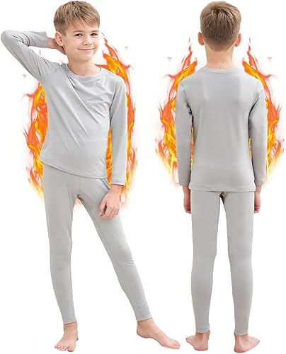 HEROBIKER Thermal Underwear Boys Ultra Soft Fleece Lined Kids Thermals Long John