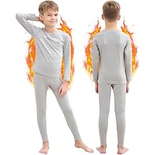 Thermal Underwear Boys Ultra Soft Fleece Lined Kids Thermals Long Johns Top Bottom Warm Set for Winter Skiing