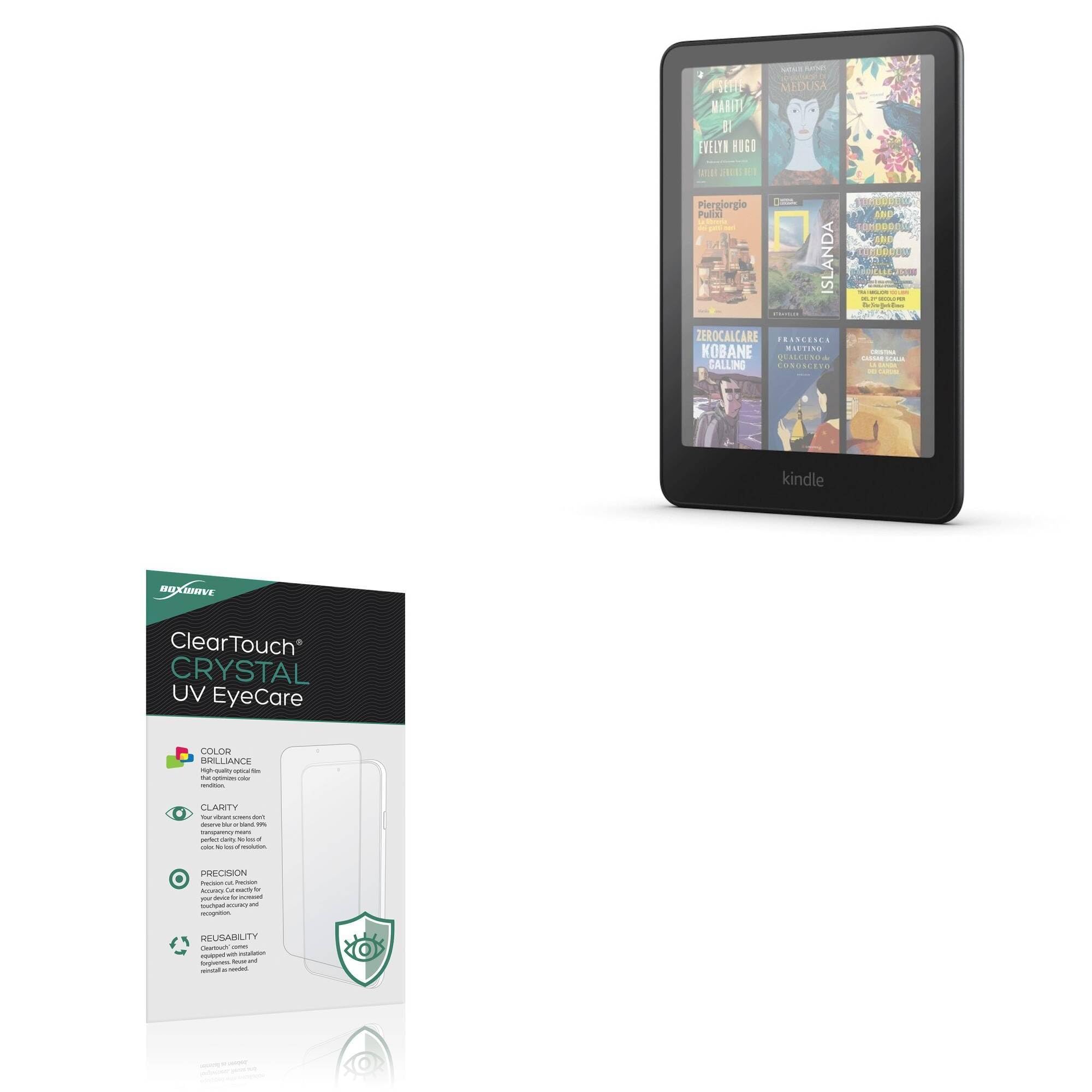 BoxWave Screen Protector Compatible With Amazon Kindle Colorsoft - ClearTouch Crystal Anti-UV EyeCare (2-Pack), Filters out Harmful Blue Light Reduce Fatigue