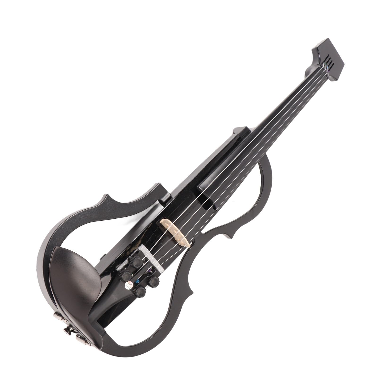 Violino Elettrico Silenzioso 4/4 con Suono Regolabile e Pickup Integrato per Esercitazioni Ed Esibizioni Adulti e Principianti Fibra di Carbonio Nero