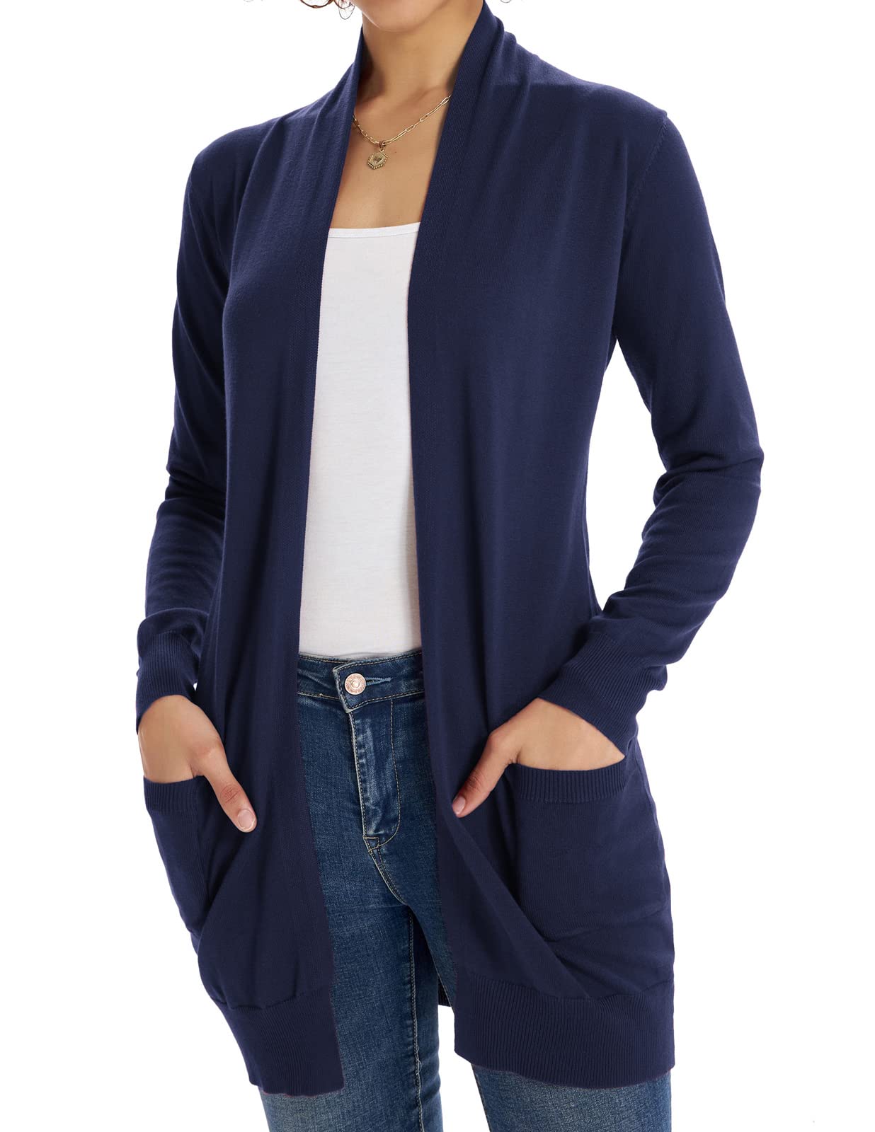 GRACE KARIN Women Lightweight Cardigan Sweaters with Pocket Long Sleeve Shrugs
