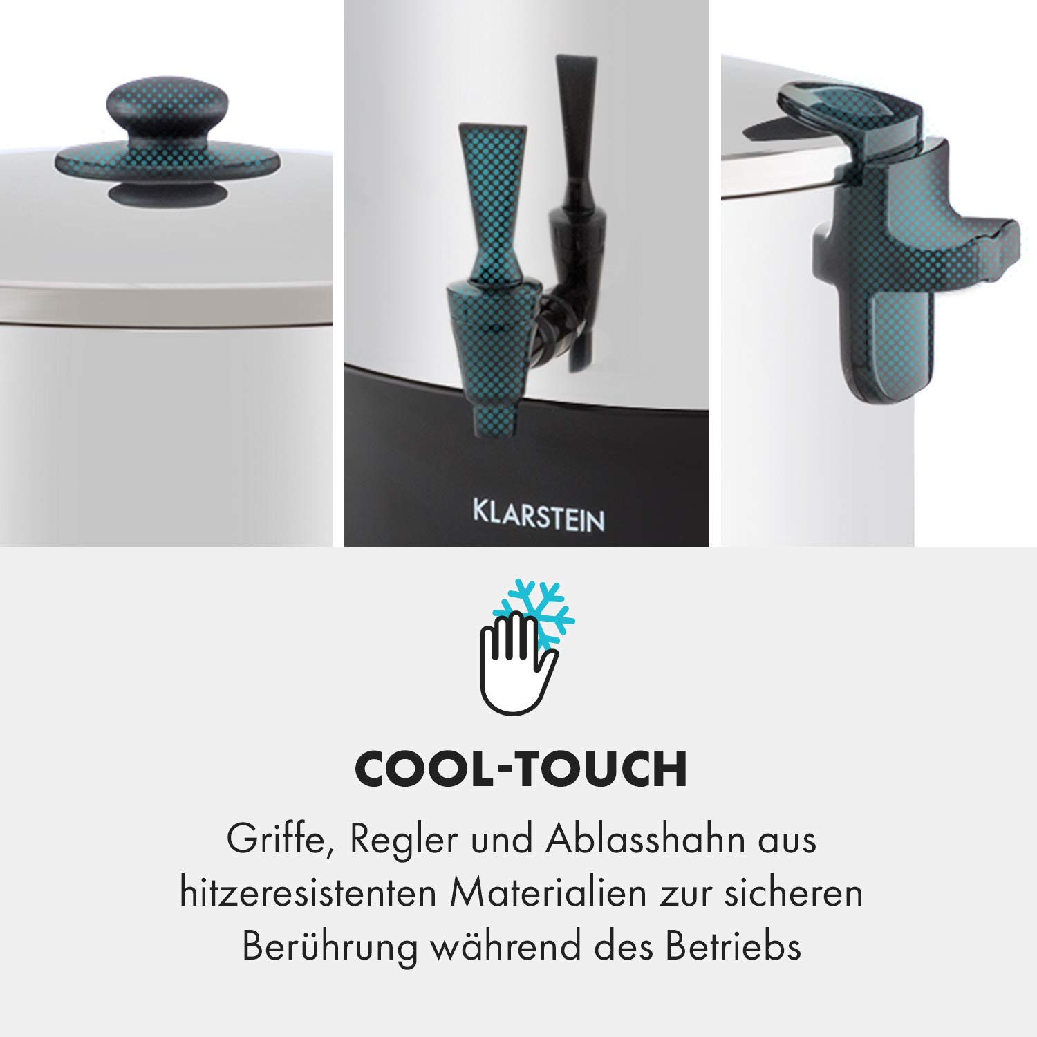 Klarstein KonfiStar - Caldera de cocción, Para confituras y termo, Temperatura ajustable 30-110 °C, Programable 20-120 min, Conserva la temperatura, Acero inoxidable, Volúmen 40 Litros, Plateado