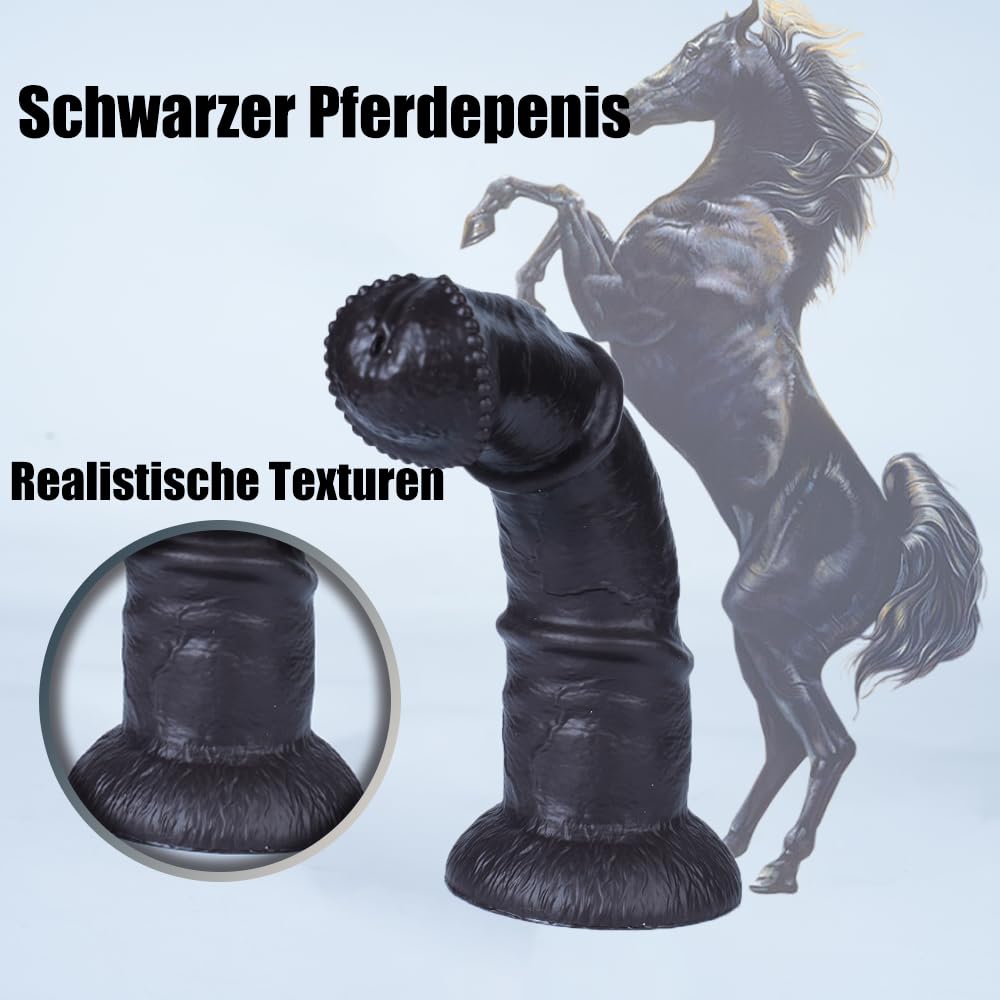 Realistischer Pferd Dildo Big Tier Dildo mit Starke Saugnapf Groß Flexibel Analdildo Flüssiges Silikon Pferde Großem Penis Vaginen G-Punkt Prostata Stimulation Sex Toy für Frauen, Männer (L)