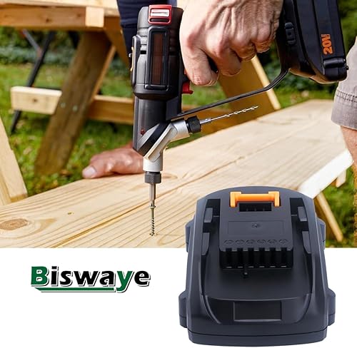 Miniatura 5 de Biswaye Paquete de 2 baterías de litio WA3525 de 20 V 4.0 Ah, repuesto para baterías WA3520 WA3575 WA3578, compatible con WG163 WG183 WG261 WG779