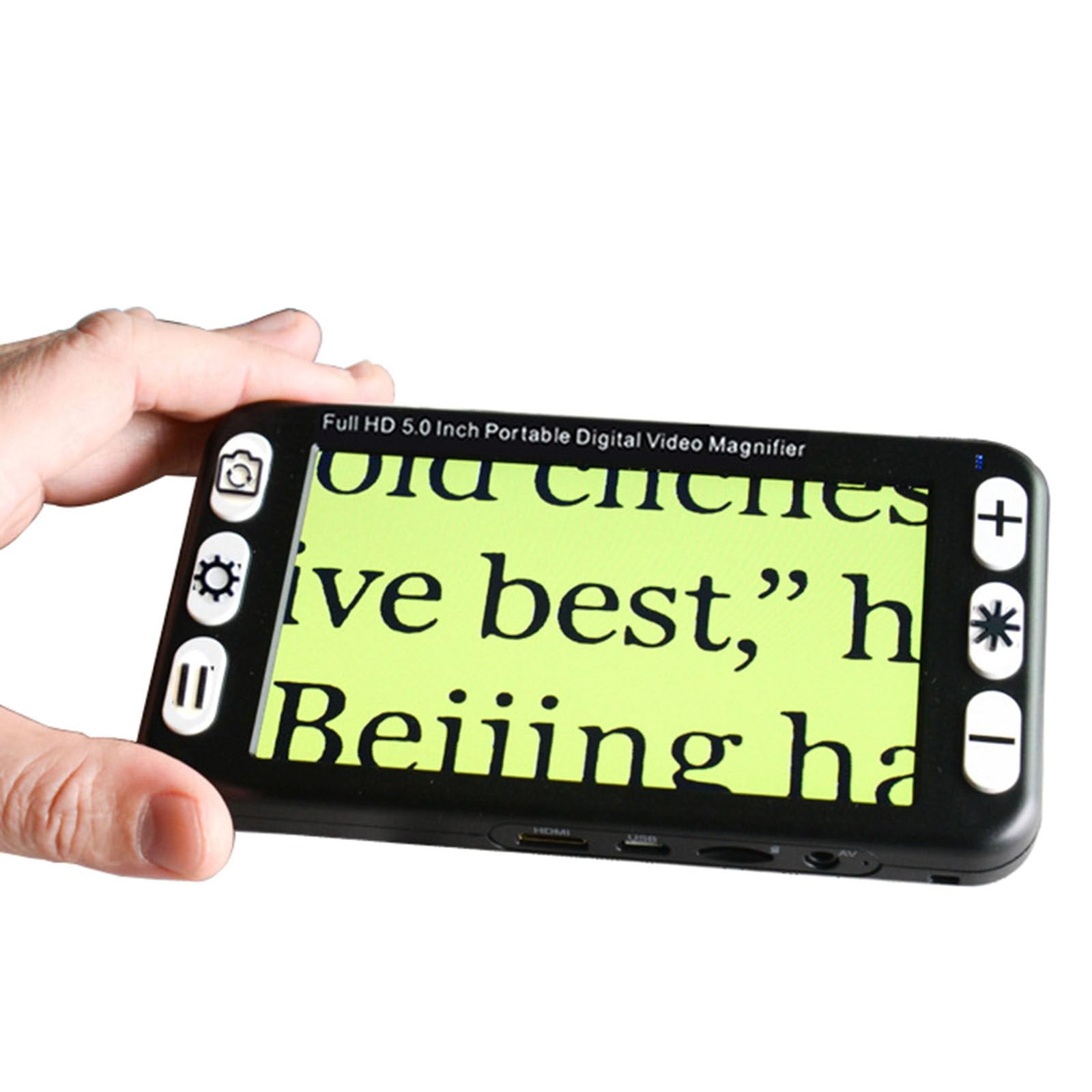 guoyjmm Handheld Magnifier Electronic Reading 5 inch Portable Digital Video Magnifier Handheld LCD Screen Low Vision Reading Aid, 2X-48X Zoom, 26 Color Modes, AV HDMI Output to TV,Black