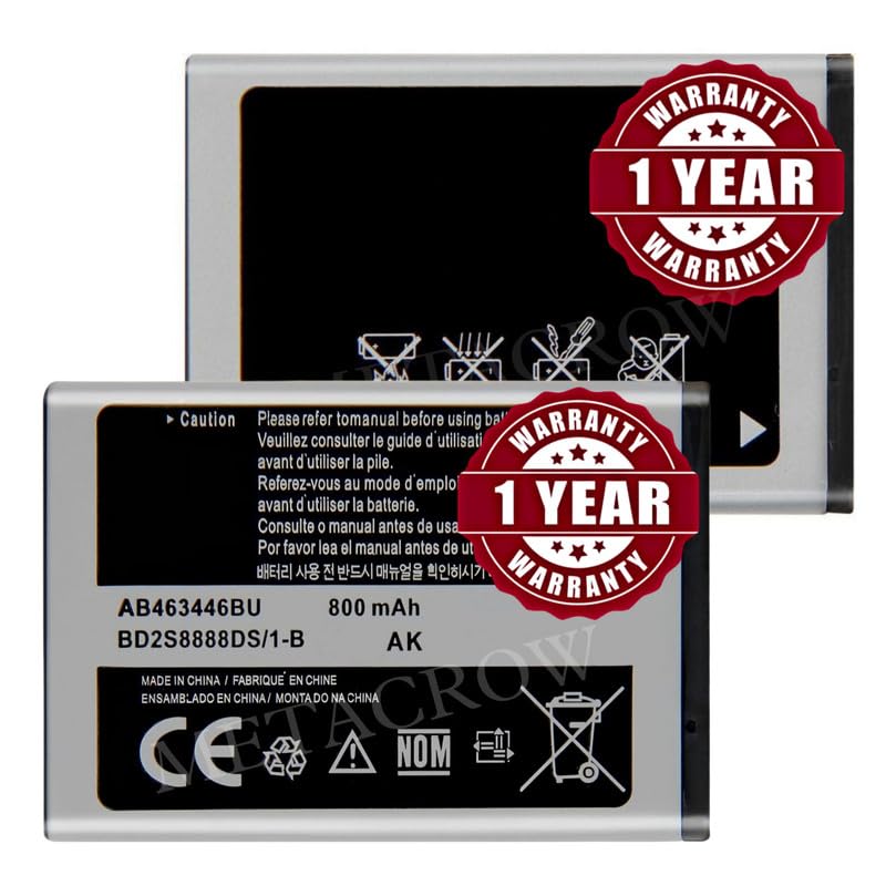 Image of Original AB463446BN Battery Compatible with Samsung Guru X200 GT-E1200Y C512 X208 1258 1250 S3030 E3100 S5150 X210 X160 S208 F519 - (800mAh) - 1 Year Warranty BC45