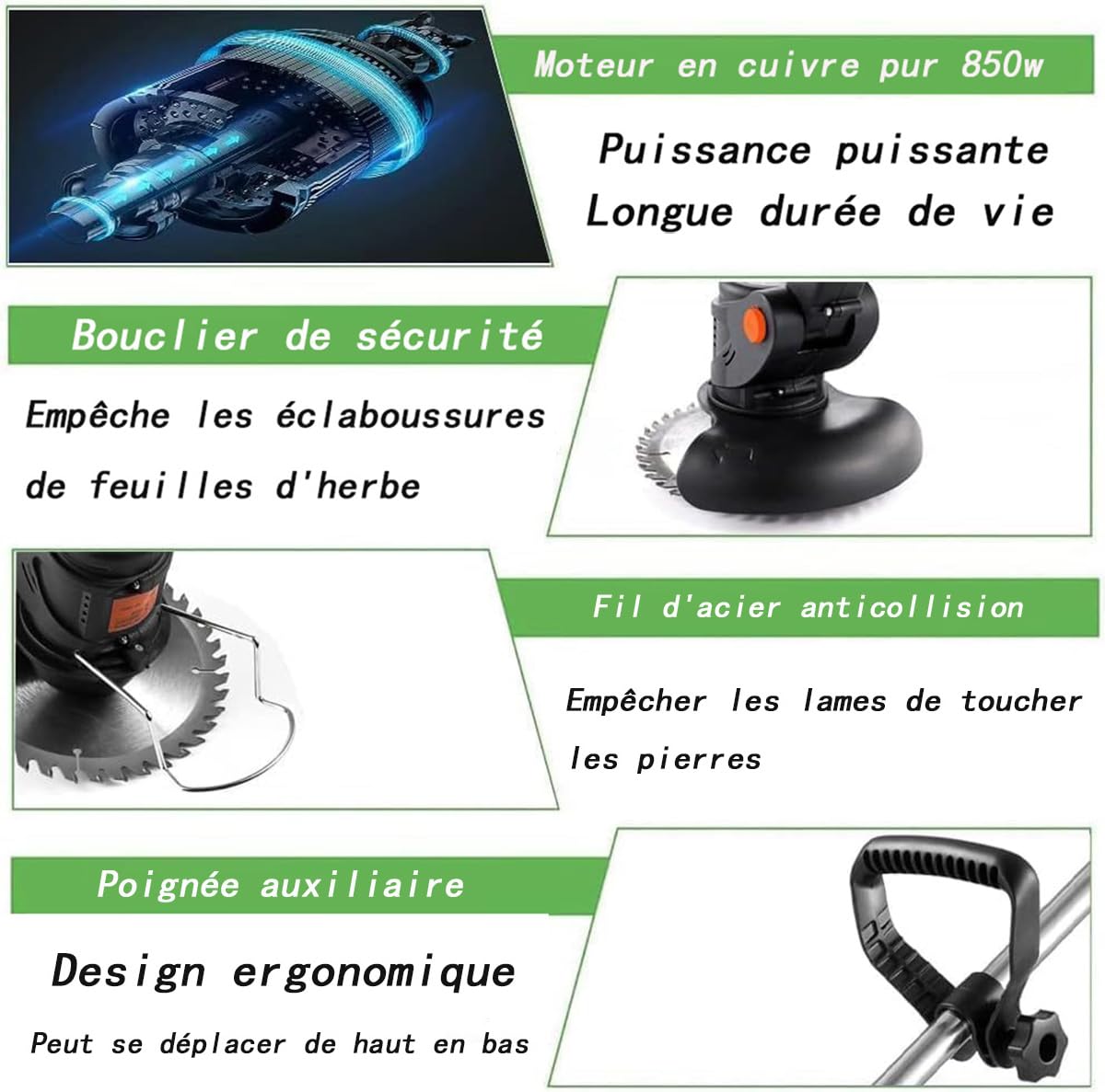 Grastrimmer met accu, 21 V, bosmaaier met onkruidborstel, borstelloze accu, bosmaaier, 4-in-1 multitool, grastrimmer met mes, bosmaaier, elektrische telescoopsteel voor tuin, trimmen, grijs, k