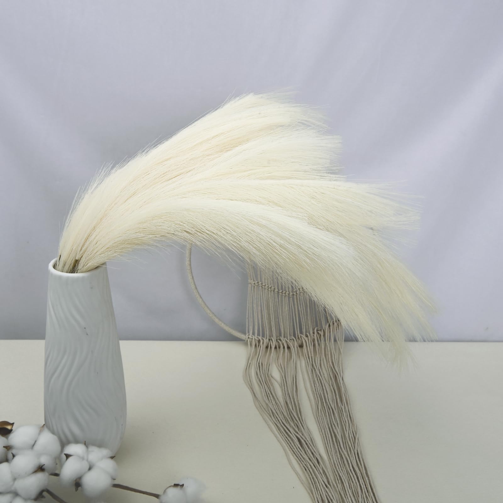 Home Decor Pampas Grass Tall-Faux Small 12 Bunches -Beige Pompas Floral Room Decor Dried Flowers-Dried Pampas Grass-Pompous Grass Branches Large,Gift Packaging