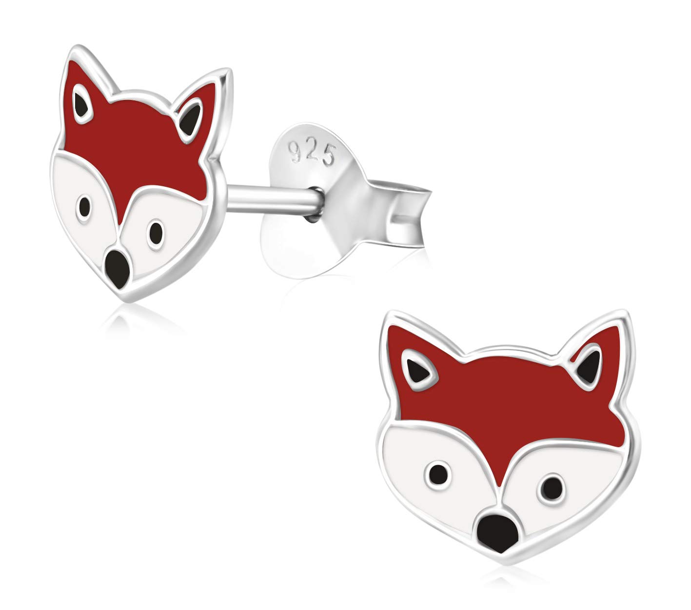 Laimons Kinder-Ohrstecker – Fuchs-Kopf Aus Sterling Silber 925, Für Mädchen