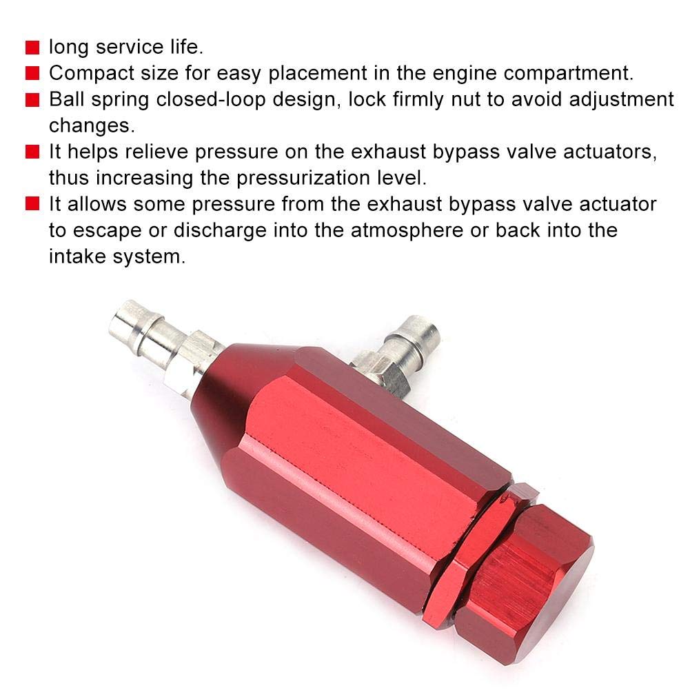 Controller Turbo Boost, Qii lu Regolatore per turbocompressore per auto, Regolatore boost PSI universale 1-30psi a ciclo chiuso regolabile manualmente(Rosso)