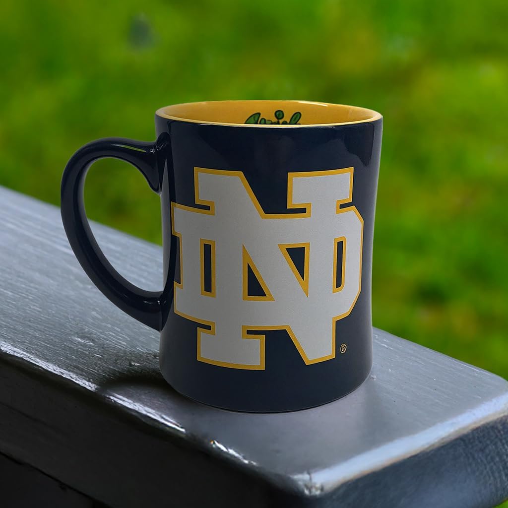 Notre Dame Fighting Irish Ceramic Relief (3D) Coffee Mug – Official Logo and Team Colors, 16oz - Image 4