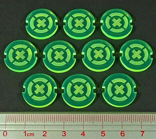 LITKO Space Wing Battle Stations Tokens | Compatible with Star Trek: Attack Wing | Fluorescent Green | 10 Pack