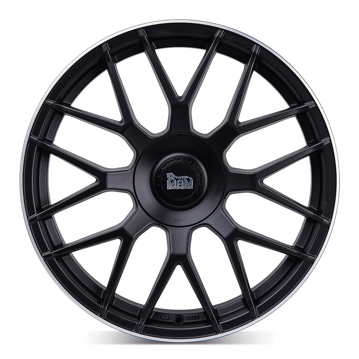MAM Llantas GT1 de 17 pulgadas, llantas de aluminio 7,5J 5/100 ET30 63,4 mate negro LIP POLISH