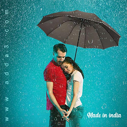 Image of KEKEMI 3 Fold Plain Pipine Umbrella for Men & Women