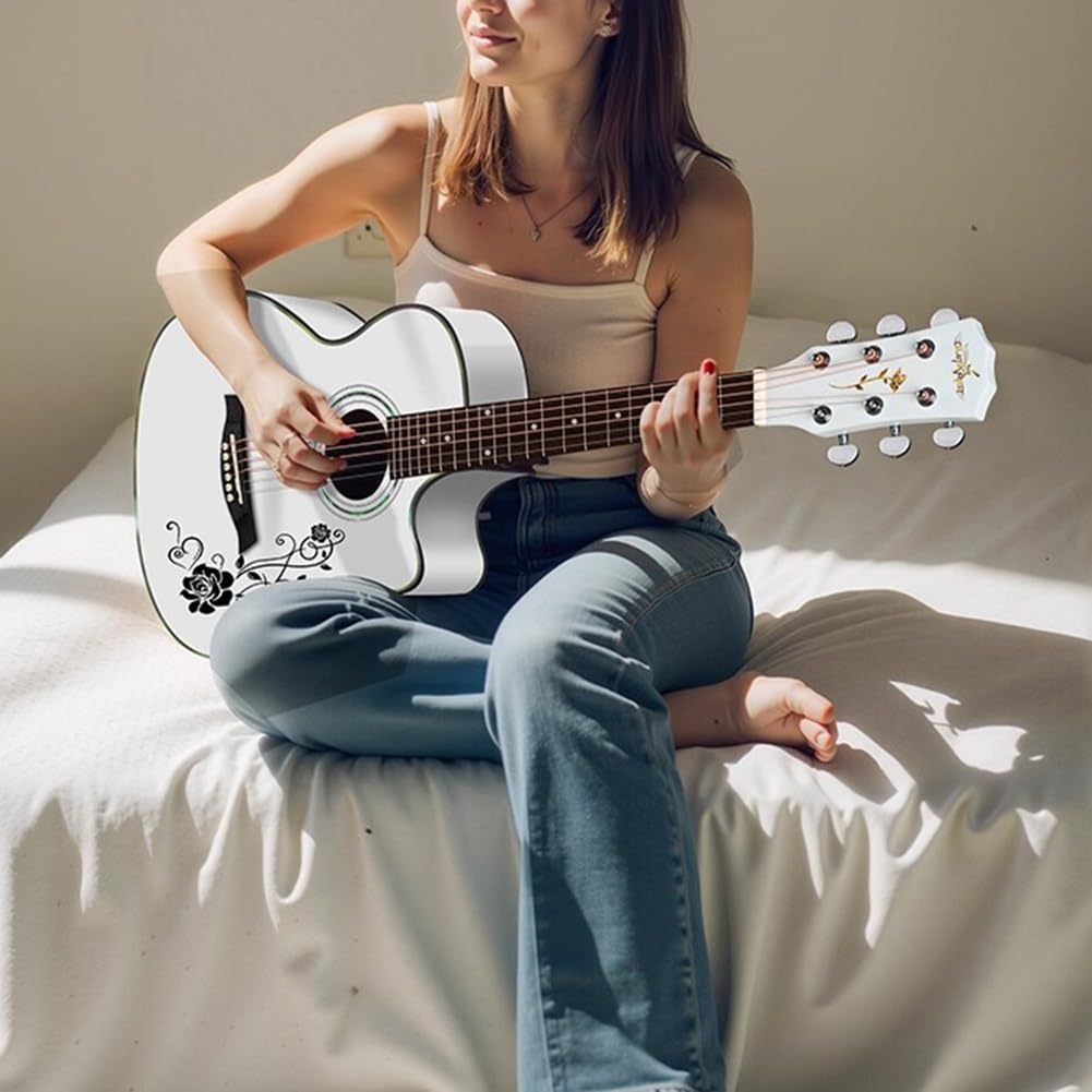 Akustikgitarre für Anfänger, mit Cutaway-Design, Gigbag, Gurt, Kapodaster, Saiten und Plektren für Erwachsene zum Lernen und Üben
