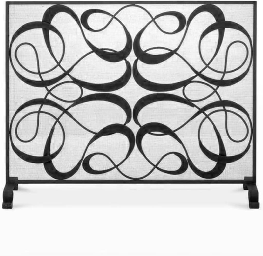 Fireplace Screen Fireplace Divider Screen Home Carved Iron European Style Fire Fence Fireplace Fire Screen (Color : A)
