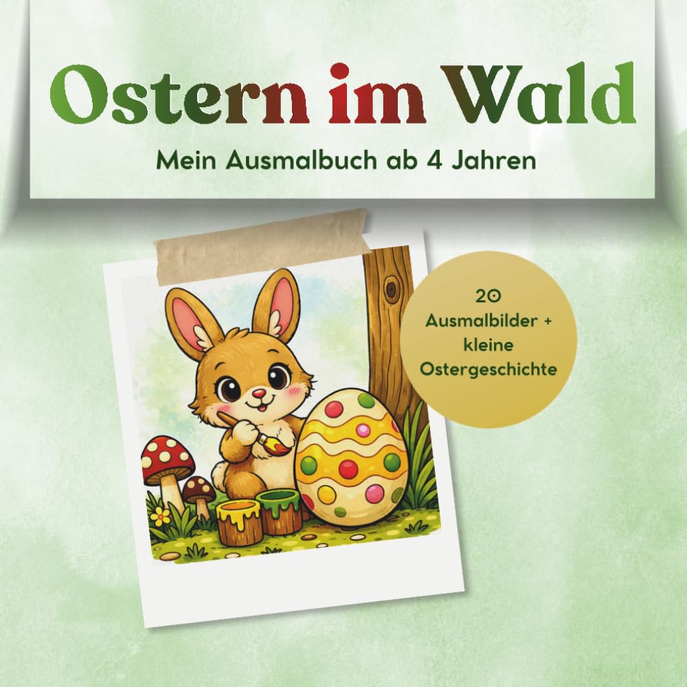 Ostern im Wald – Wenn die Tiere gemeinsam feiern: Mit 20 Ausmalbildern und einer kleinen Ostergeschichte für Kinder ab 4 Jahren – Kreativer Malspaß und Vorlesefreude in einem Buch