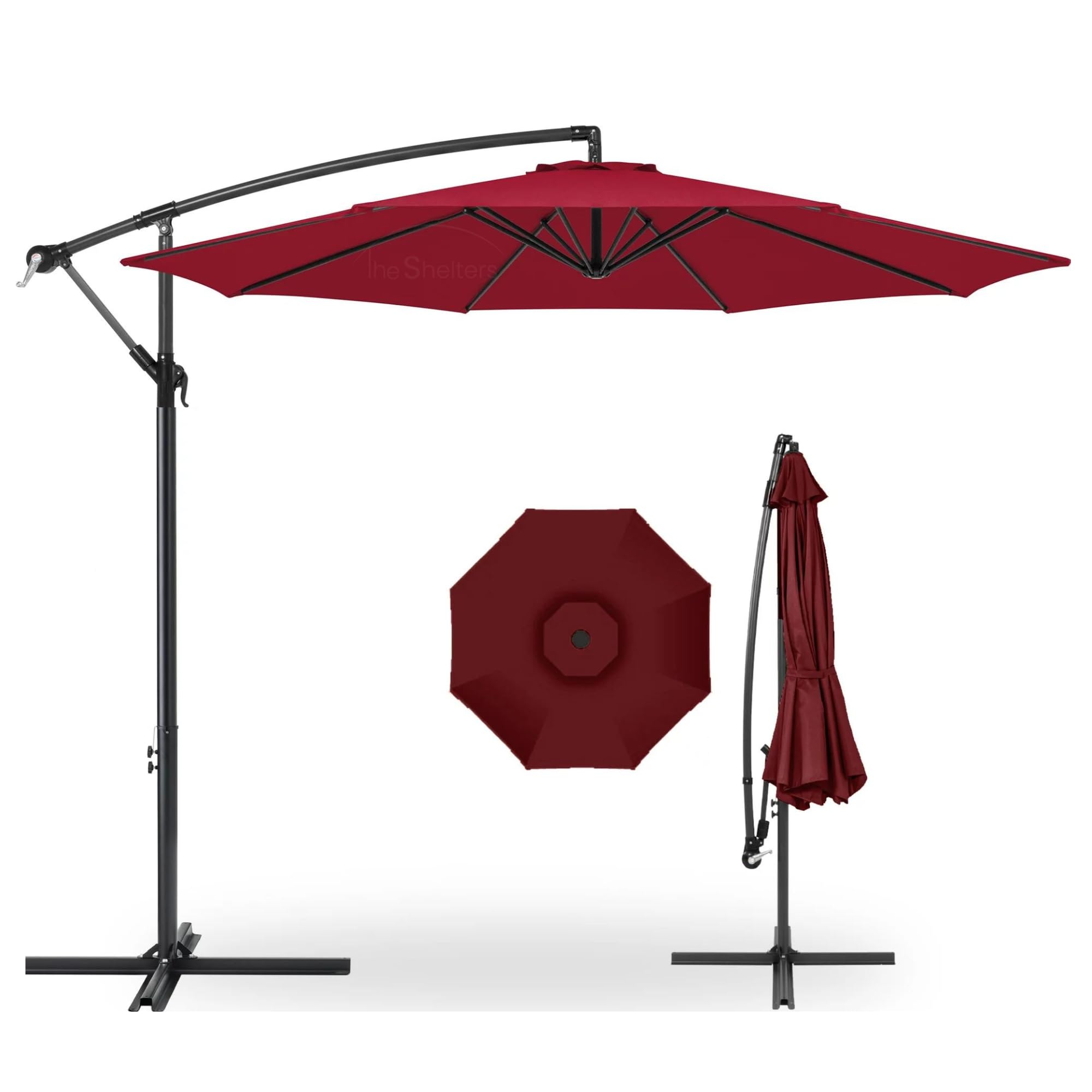 Sidepole Round Outdoor Garden Umbrella with stand (Heavy Base) - Sun Shade, Large Size Outdoor Patio Umbrella for Restaurants, Poolsides | Big size outdoor Balcony