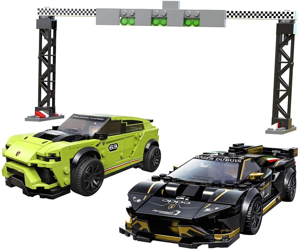 LEGO Speed Champions Lamborghini Urus ST-X & Lamborghini Huracán Super Trofeo Evo, Set di Costruzioni con Auto da Corsa, Macchine Giocattolo per Bambini, 8 -99 Anni, 76899