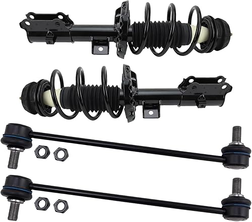 Miniatura 630 de TRQ Kit de suspensión delantera, conjunto de amortiguadores y resortes, barra estabilizadora, enlace estabilizador compatible con Chevrolet