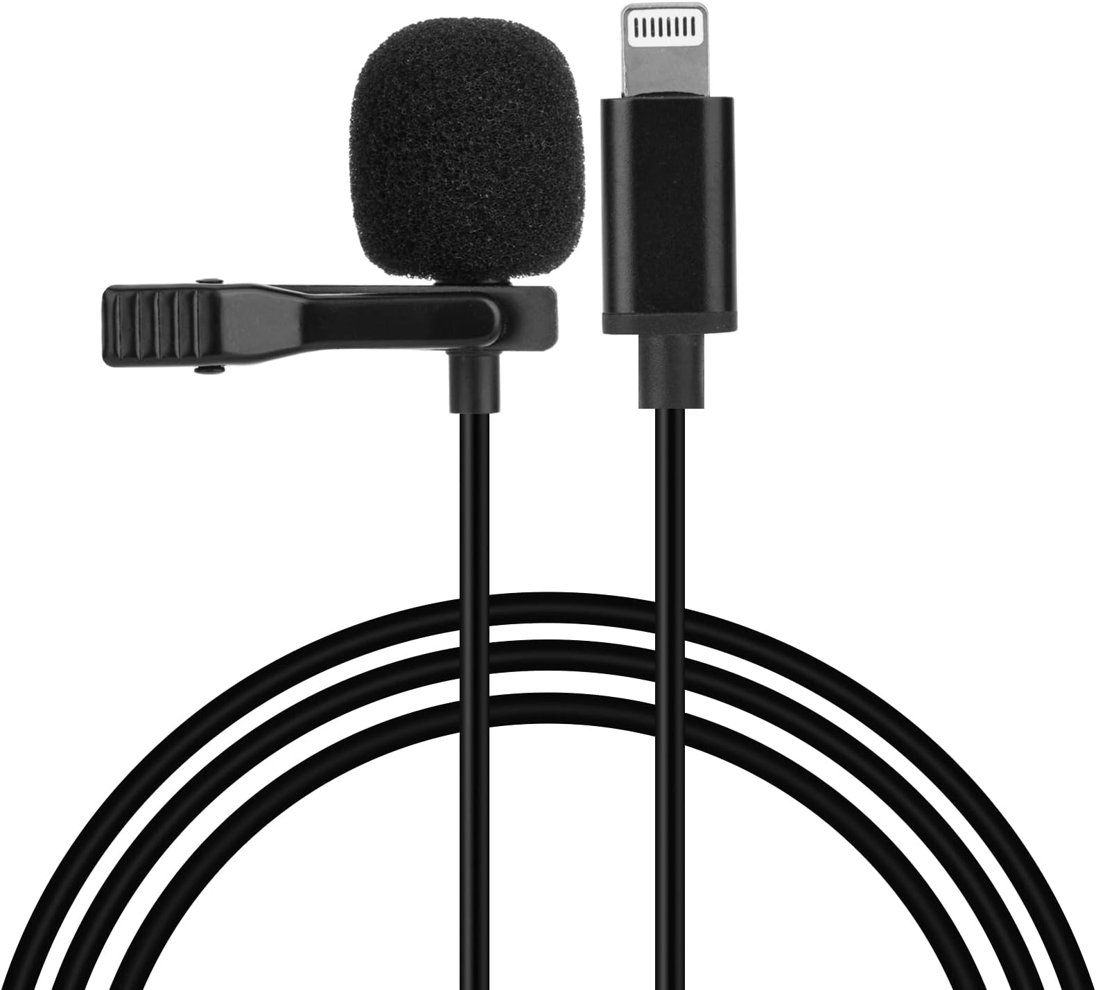 Professional lavalier Microphone for iPhone, Condenser Microphone for Phone Recording and Video Recording, lavalier Microphone for YouTube, interviews, Meetings, and with iPhone/iPad/iPod