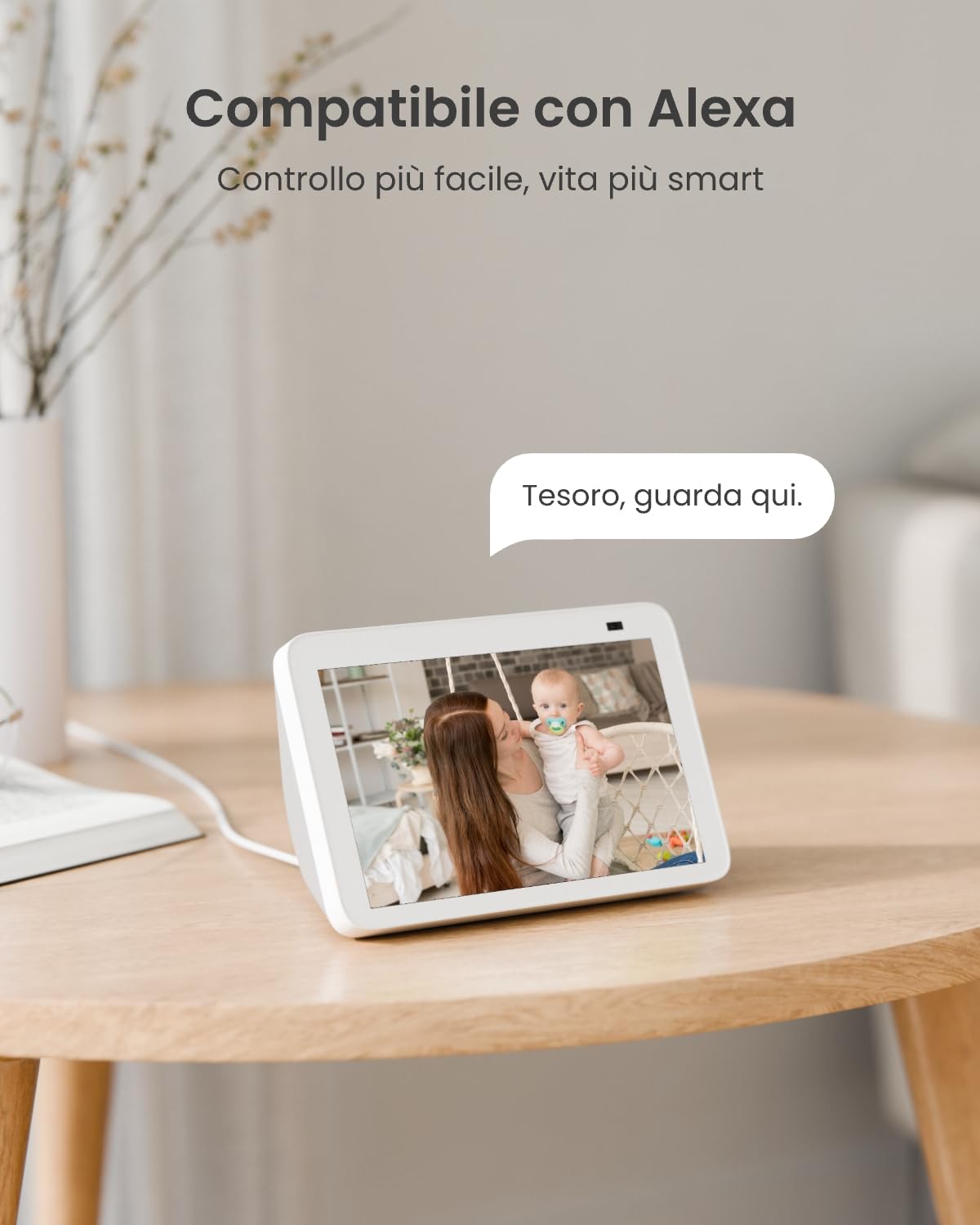 Reolink 4K Telecamera WiFi Interno PTZ, Zoom Ottico 3x, WiFi 6 Dual-Band, Auto-Tracking, Videocamera Sorveglianza con Rilevamento Persona/Animali/Pianto, Modalità Privacy, Baby Monitor, E1 Zoom